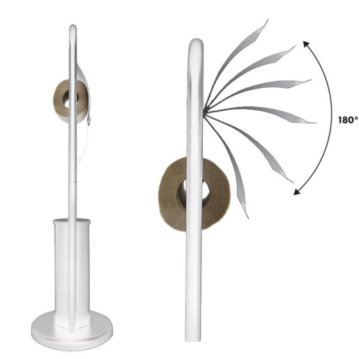 Soporte rollo con escobillero blanco
