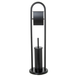 Soporte rollo con escobillero negro