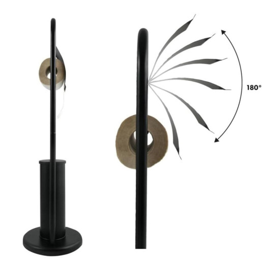 Soporte rollo con escobillero negro