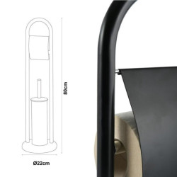 Soporte rollo con escobillero negro