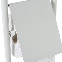 Soporte rollo con escobillero blanco