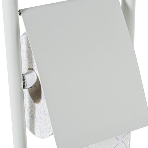 Soporte rollo con escobillero blanco