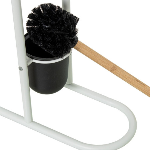 Soporte rollo con escobillero blanco