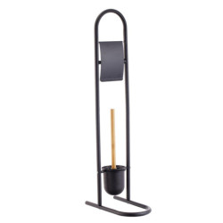 Soporte rollo con escobillero negro
