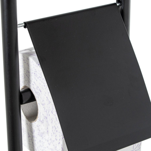Soporte rollo con escobillero negro