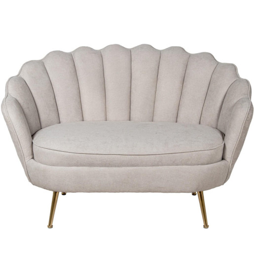 Sofa 2 plazas beige y dorado