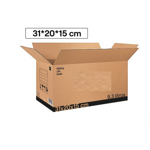 Caja carton solapas Marron