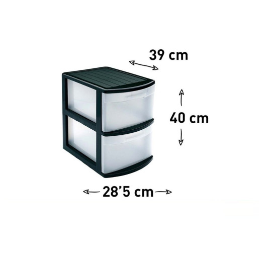 Cajonera multiusos sobremesa Negro y translucido