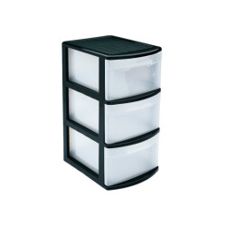 Cajonera multiusos Negro y translucido