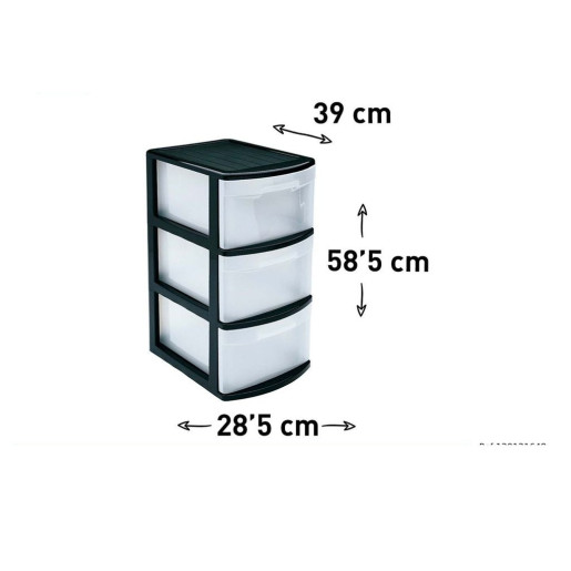 Cajonera multiusos Negro y translucido