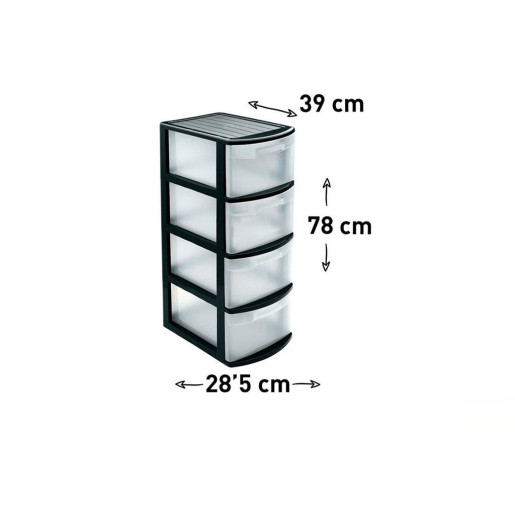Cajonera multiusos Negro y translucido