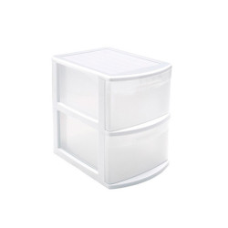Cajonera multiusos sobremesa Blanco y translucido
