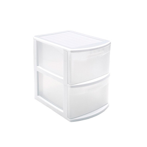 Cajonera multiusos sobremesa Blanco y translucido