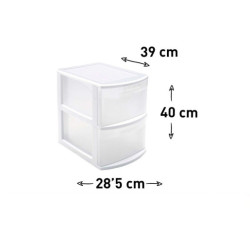 Cajonera multiusos sobremesa Blanco y translucido