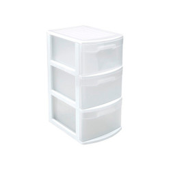 Cajonera multiusos Blanco y translucido