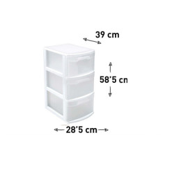Cajonera multiusos Blanco y translucido