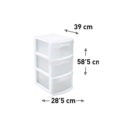Cajonera multiusos Blanco y translucido