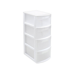 Cajonera multiusos Blanco y translucido