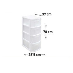 Cajonera multiusos Blanco y translucido