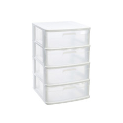 Cajonera multiusos Blanco y translucido
