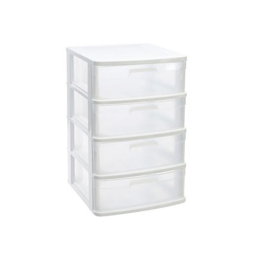 Cajonera multiusos Blanco y translucido