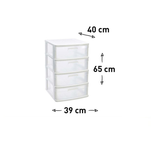 Cajonera multiusos Blanco y translucido