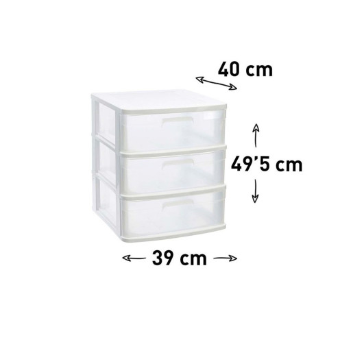 Cajonera multiusos Blanca y translucido
