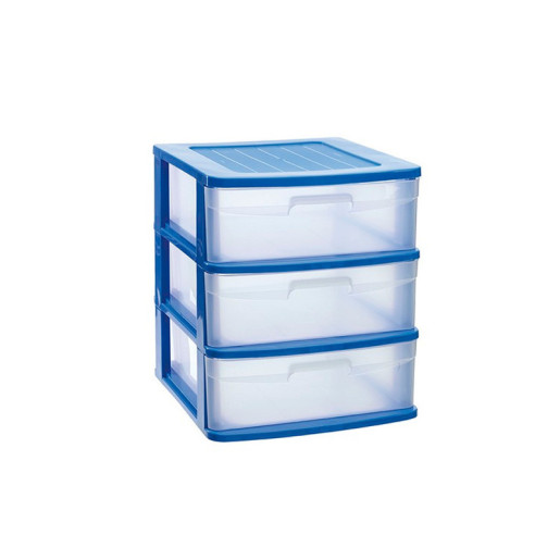 Cajonera multiusos Azul  y translucido