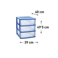 Cajonera multiusos Azul  y translucido