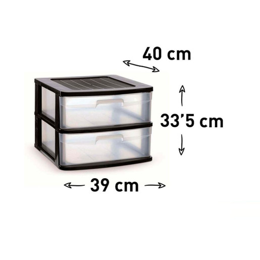 Cajonera multiusos Negro y translucido