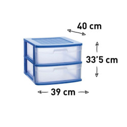 Cajonera multiusos Azul  y translucido