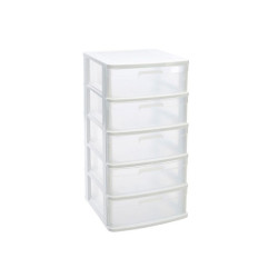 Cajonera multiusos Blanco y translucido