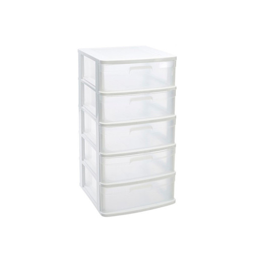 Cajonera multiusos Blanco y translucido