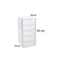Cajonera multiusos Blanco y translucido