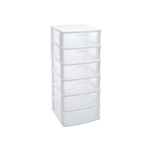 Cajonera multiusos Blanco y translucido