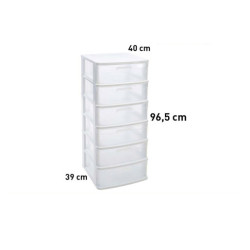 Cajonera multiusos Blanco y translucido