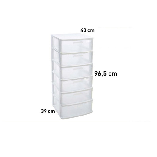 Cajonera multiusos Blanco y translucido