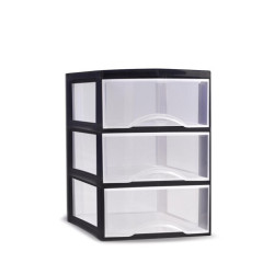 Cajonera multiusos Negro y transparente