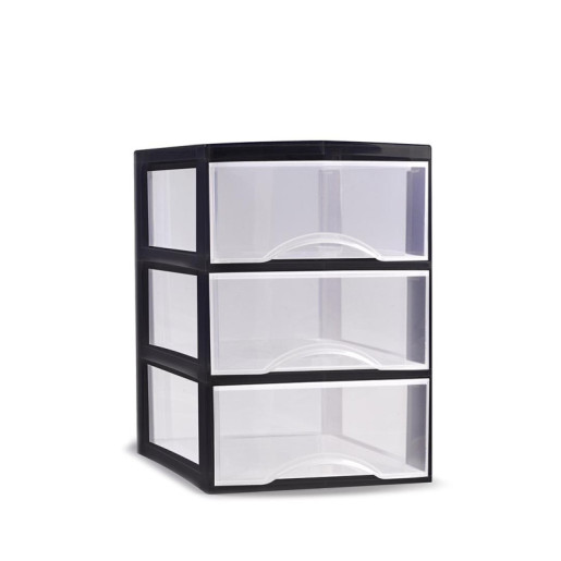 Cajonera multiusos Negro y transparente