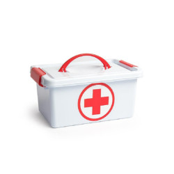Caja botiquin con asa Blanco y rojo