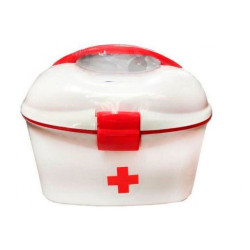 Caja botiquin con asa Blanco y rojo