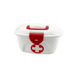 Caja botiquin con asa Blanco y rojo