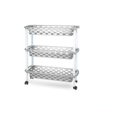 Carro estrecho de cocina y baño Plateado