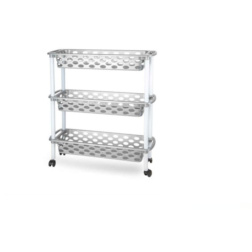 Carro estrecho de cocina y baño Plateado