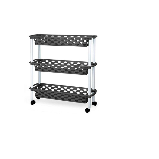 Carro estrecho de cocina y baño Gris oscuro