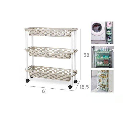 Carro estrecho de cocina y baño Beige