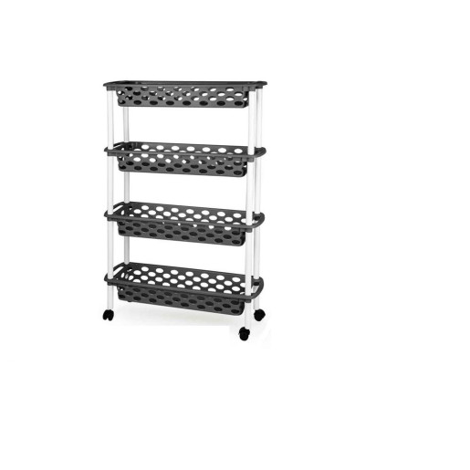 Carro estrecho de cocina y baño Gris oscuro