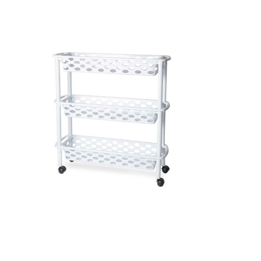 Carro estrecho de cocina y baño Blanco