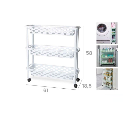 Carro estrecho de cocina y baño Blanco