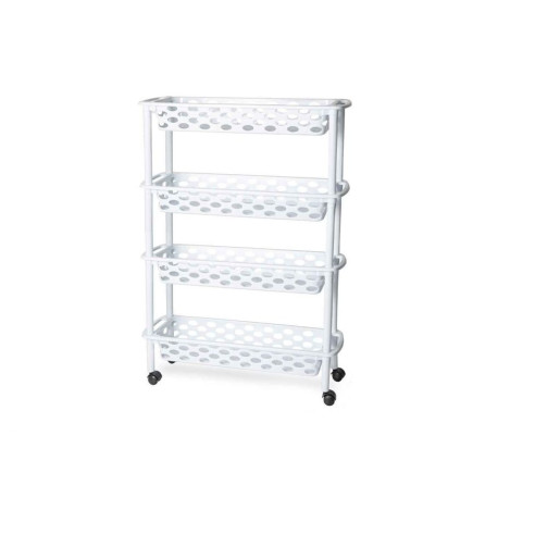 Carro estrecho de cocina y baño Blanco